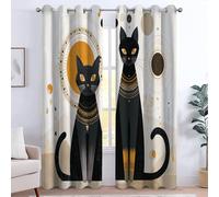 Rideaux Occultant Chat, Rideaux Opaques La Bohême L'Univers Un Chaton Rideau Thermiques Isolants Anti Chaleur Rideau avec Œillets pour Maison Chambre Salon Fenetre, 2 Panneaux 110L x 215H cm