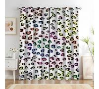Rideaux Occultant Coloré Rideaux et Draperies IntéRieurs 3D Chambre Salon Moderne Lot de Rideau Imprimé léopard DéCoration de FenêTre à Oeillets 2 PièCes L117xH138 cm SX610