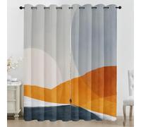 Rideaux Occultant Milieu du Siècle, Rideaux Géométrie Abstrait, Rideau Thermique Isolant pour Salon Chambre, Motif Paysage Désert, Lot de 2 Décoration de Fenêtre Opaque à Oeillets 140x300 cm LxH JJ13