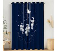 Rideaux Occultant pour Chambre, Rideau Opaque à OeilletsBalançoire D'Astronaute Isolation Thermique Rideaux de fenêtre Espace Des Rêves Décoration de Draperies pour Chambre de bébé Salon 117x137cm