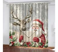 Rideaux Occultant Rennes Gris Beige Rideau Salon Chambre Décoration 2 Pièces Polyester Lavable avec Oeillets Rideau Thermique Isolant Anti Froid 2x140x250 cm