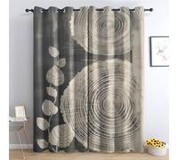 Rideaux Occultant Style Campagnard Rideaux, Rideau Cernes d'arbre - Lot de 2 Rideau Fenetre Thermiques à Oeillets avec Motif, Rideaux Intérieurs Imprimé pour Salon Chambre, 140x240 cm (L x H)