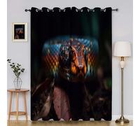 Rideaux Occultant VipèRe GéAnte Rideau Feuilles Rideaux Anti Bruit, Rideau Thermique Isolant Anti Froid et Chaleur, Facile à Installer 2xL140xH225 cmYI8081