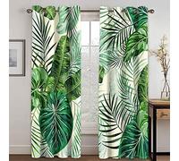 Rideaux Occultants 140x240 Cm Rideaux Occultants Isolant Thermiques À Oeillets Élégant Décoration Pour Chambre Salon 3D Plante Verte De Dessin Animé Créatif Thermique Anti Froid, Lot De 2 Rideaux M