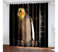 Rideaux Occultants 140x240 Cm Rideaux Occultants Isolant Thermiques À Oeillets Élégant Décoration Pour Chambre Salon 3D Animal À La Mode Perroquet Thermique Anti Froid, Lot De 2 Rideaux Motif