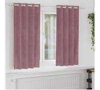 Rideaux occultants 2 pcs à œillets polyester rose foncé - contemporains, lavables