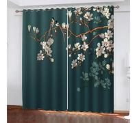 Rideaux Occultants 3D Bel Art De Fleurs Et d'oiseaux 150 X 166 Cm Rideau De Fenêtre Phonique en Polyester pour Chambre d'enfant Salon Rideau Cuisine Décoration/Protection Contre Les UV -1Q9F/S7L