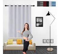 Rideaux Occultants 90 x 210 cm Anti Chaleur Tenture Opaque à Oeillets Draperies Intérieurs Modernes Protection Solaire,pour Salon, Blanc