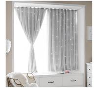 Rideaux occultants à Coller sans perçage for Chambre à Coucher, Stores occultants Courts à Isolation Thermique, Stores de fenêtre de Style Nordique Amovibles(Gray,W170*H200CM)