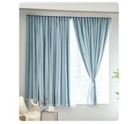 Rideaux occultants à Coller sans perçage for la Location de Chambre à Coucher, Stores occultants Thermiques Double Couche, Stores de fenêtre temporaires Portables(Sky Blue,W100*H150CM)