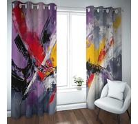 Rideaux occultants à Expression Abstraite Graffiti Moderne Éclaboussures d’Encre Rideaux thermiquement isolés pour Chambre et Salon Extra Larges 2 Panneaux (W132xL183cm chacun)