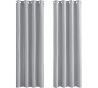 Rideaux Occultants à Œillets PONY DANCE, L 46 x H 72 Pouces, Lot de 2 Panneaux, Gris Argenté