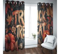 Rideaux occultants à Isolation Thermique Trick Or Treat Halloween Decor Window Curtains pour Les décorations de Bureau à Domicile de fête 2X B132 x H160 cm