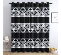 Rideaux occultants à motif celtique argenté et noir pour salon, rideaux à motif celtique pour chambre à coucher, isolation thermique, réduction du bruit, œillets, hauteur 72 cm, 2 panneaux (l 66 x L 7