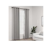Rideaux occultants Aspect lin avec oillets 2 pcs Gris 140x225cm
