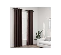 Rideaux occultants Aspect lin avec oillets 2pcs Taupe 140x245cm