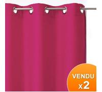 Rideaux occultants - ATMOSPHERA - Lot de 2 - 100% polyester - 135x240 cm - Framboise