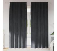 Vidaxl Rideaux Avec Des Rideaux 2 Pcs Gris Clair 140 X 245 Cm Velours