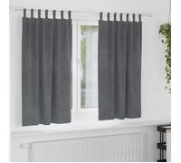 Rideaux occultants avec boucles de suspension 2 pcs en velours gris clair super léger