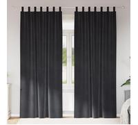 Vidaxl Rideaux Avec Des Rideaux 2 Pcs Gris Foncé 140 X 260 Cm Velours