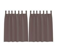 Rideaux Occultants avec Cercles 2 Pièces Marron Foncé 140 x 140 cm | Polyester à trois couches, réduction de la lumière 80-90%, crochets et anneaux, installation extérieure, lavage à 40 ℃