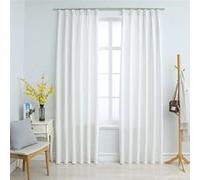 Vidaxl Rideaux Occultants Avec Crochets 2 Pcs Blanc Cassã© 140x245 Cm