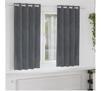 Rideaux occultants avec œillets 2 pcs Velours gris clair super léger