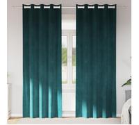 Rideaux occultants avec œillets, 2 pcs, Velours Vert Foncé
