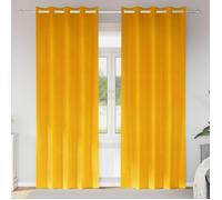 Rideaux occultants avec œillets 2 pièces Jaune moutarde Velours