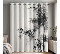 Rideaux Occultants Bambou Rideau Occultant Thermique Isolant, Rideau Imprimé Orientale avec Oeillets pour Chambre, Salon, Lot de 2 Rideaux 140x240 cm A-1790