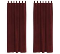 Rideaux occultants en velours - vidaXL - Bordeaux - 140x260 cm - Lot de 2 - Boucles en tissu - Usage intérieur - Durable
