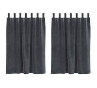 Rideaux occultants en velours - vidaXL - Gris clair - 140x140 cm - Lot de 2 - Boucles en tissu - Usage intérieur