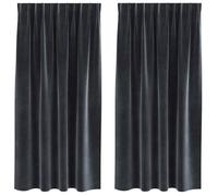 Rideaux occultants en velours - vidaXL - Gris foncé - 140x175 cm - Lot de 2 - Accroche facile - Bloque la lumière