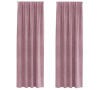 Rideaux occultants en velours - vidaXL - Rose foncé - 140x260 cm - Lot de 2 - Élégance en velours - Bloque la lumière