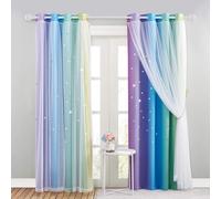Rideaux occultants enfants 132x213cm Arc-en-ciel - Nicetown - 2 Pcs