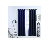 Rideaux occultants et anneaux 2pcs Velours Bleu foncé 140x175cm