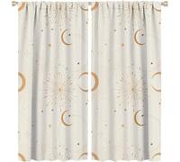 Rideaux Occultants Etoile Lune, Design Simple Et Frais, Style Bebe Fille, Decoration De Chambre D'enfant, Draperies De Fenetre A Poche A Tringle