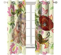 Rideaux occultants exquis pour chambre d'enfant, motif animal mignon, chien, dessin animé, 220 x 215 cm, imprimés en 3D, rideaux à œillets, isolation phonique, isolation thermique, pour garçons et fil