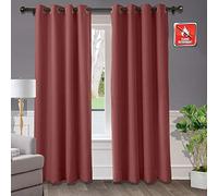 Rideaux occultants extra longs à plis pincés, ignifuges, 304,8 cm de large x 259,1 cm de long, parfaits pour chambre à coucher, bureau, hôtel, école, chambre d'enfant - Rideaux simples élégants Merlot