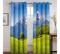 Rideaux Occultants Fille 264X242cm Paysage de Montagne de Neige de Prairie Décoration de Fenêtre Rideau Draperies Bruits Tissu Lourd Rideau Court Panneaux à Oeillets pour Fille & Garçon/Isolat