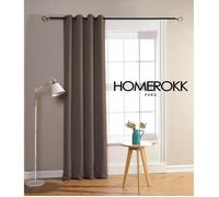 Rideaux Occultants - HOMEROKK - 140 x 240 cm - Taupe Foncé - 100% Polyester - 8 Œillets