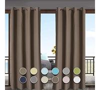 Rideaux occultants imperméables d'extérieur - Protection solaire anti-UV - 1 panneau pour maison et terrasse - Plusieurs tailles - 132,1 x 274,3 cm - Rideaux d'intimité résistants aux intempéries