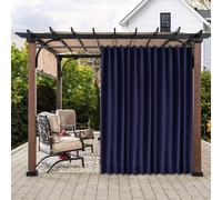 Rideaux occultants imperméables pour terrasse et tonnelle - Isolation thermique - 3,2 x 2,5 m - Bleu - Parfait pour portes de terrasse et espaces extérieurs