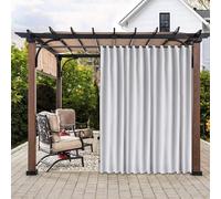 Rideaux occultants imperméables pour tonnelle et porte de terrasse - Isolation thermique - Blanc - 3 x 2,5 m - Idéal pour les espaces extérieurs