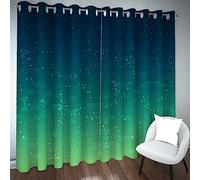 Rideaux Occultants Isolant Thermique Enfant Fille Dégradé Bleu-Vert Motif Rideau pour Fenêtre Salon & Hôtel Moderne 3D 140 X 160 Cm Occultant Lot De 2 Tissu Doux avec Rideaux À Oeillets-0B0R+I9G