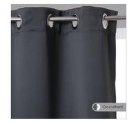 RIDEAUX OCCULTANTS LOT DE 2 GRIS FONCE 135x240CM