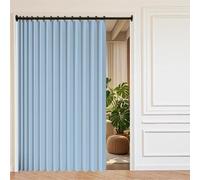 Rideaux occultants magnétiques accordéon, sans perçage, idéaux pour Les salles de Bain et Les séparations d'espace.-Sky Blue- W240xH240cm