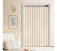 Rideaux occultants magnétiques accordéon, sans perçage, idéaux pour Les salles de Bain et Les séparations d'espace.-Beige- W240xH240cm