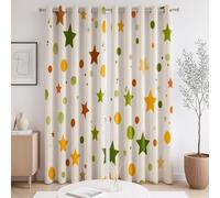 Rideaux occultants Matériau en Polyester Cartoon Graphisme Étoile à Cinq Branches Beige La Taille du Rideau est 140 x 240cm,Il y a Deux pièces à l'intérieur, pour Chambre à Coucher