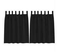 Rideaux occultants modernes - vidaXL - 140x140 cm - Noir - Polyester - Occultation 80%-90% - Tissage triple - 2 pièces